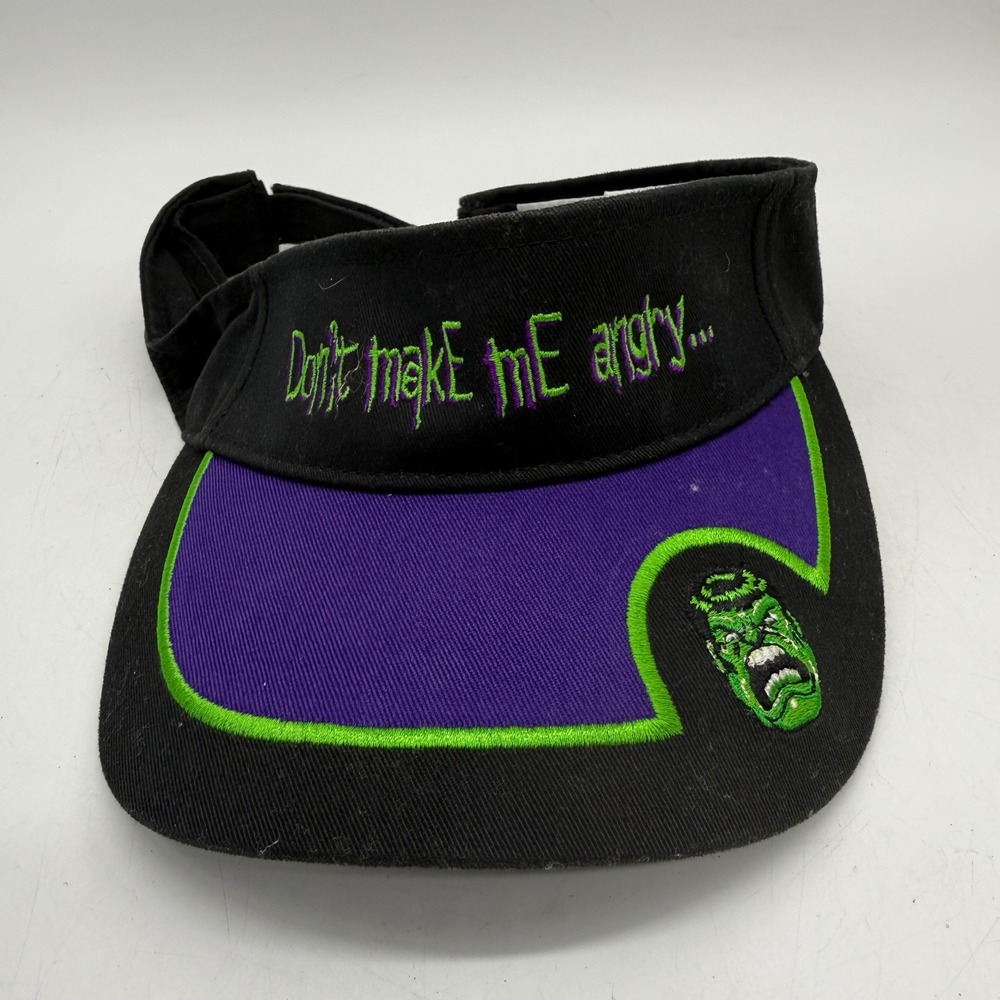 Universal Studios Marvel Hulk Visor Mens Black Purple Don't Make Me Angry
